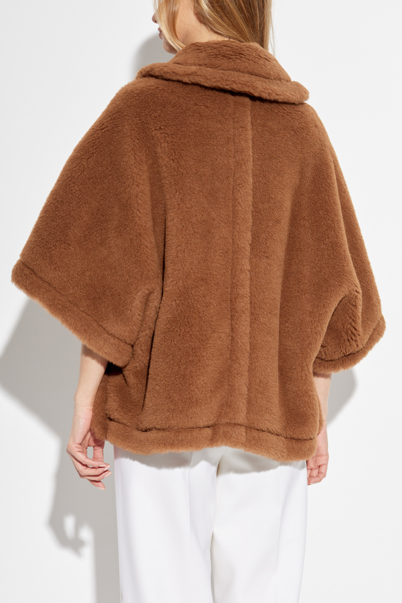 ポンチョ・ケープ MAX MARA 'Tenebre' cape Beige Tenebre alpaca, cashmere and silk teddy cape in beige - Max